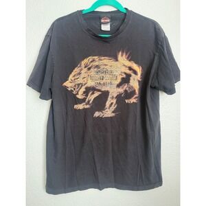 Harley Davidson Fire Wolf T-Shirt Mens Large Black Barnett's Las Cruces NM 2015